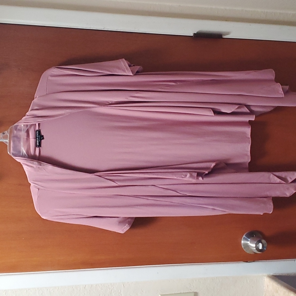 Pink short sleeve cardigan